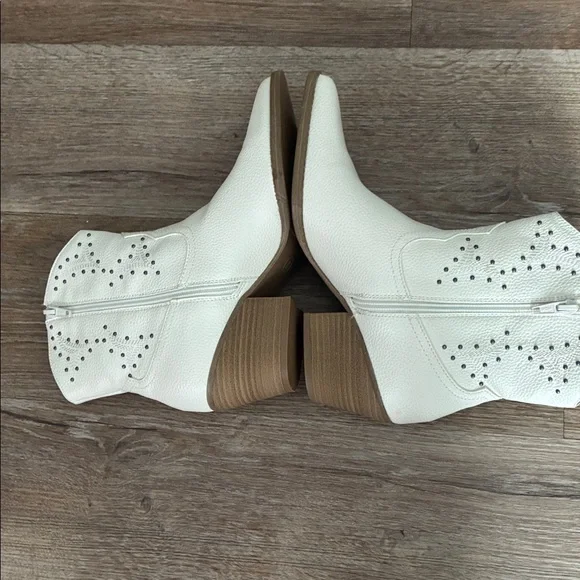 Cream Rhinestone Booties - Picture 8 of 10